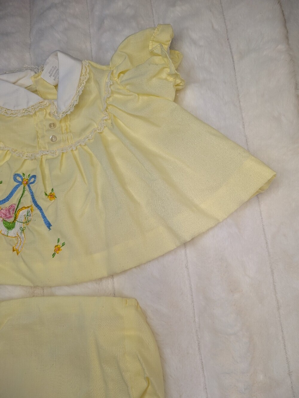 Vtg 1980s 2 Piece Merry Go Round Embroidered Infant Set - Picture 4 of 8